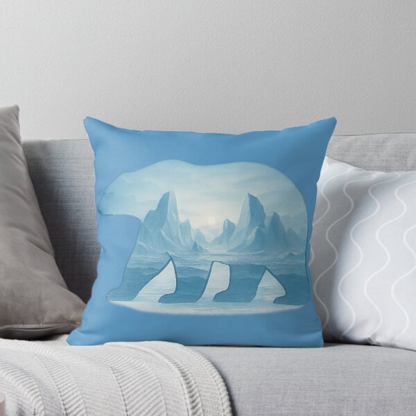 Item preview, Polar Bear Silhouette with Frozen Peaks designed and sold by ChirpInc.