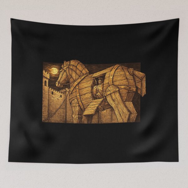 Item preview, Trojan Horse Ancient Greek Art - Mythology History Wall Art Print designed and sold by Cust-tshirts.