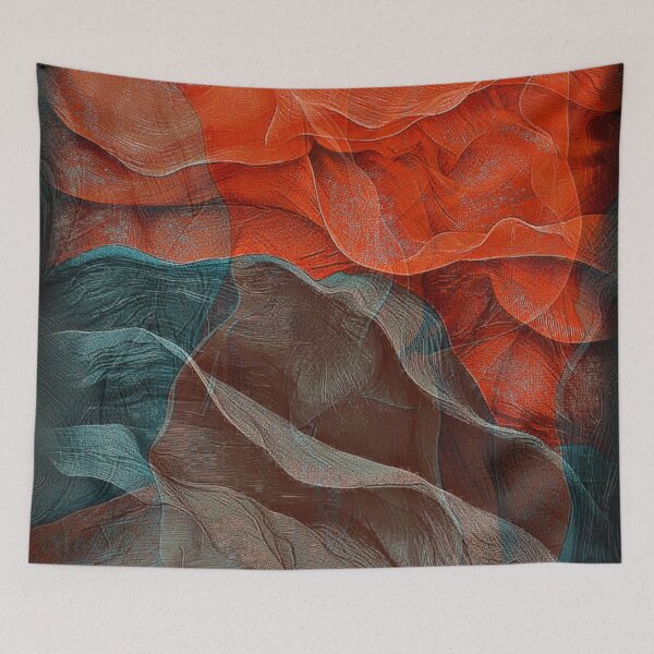 Item preview, Abstract Orange and Green Ruffles designed and sold by ZedColors.