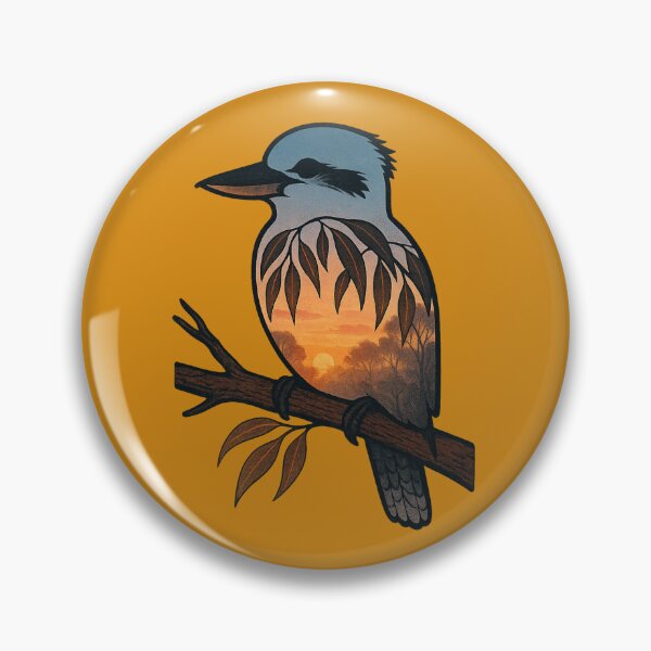 Item preview, Kookaburra Silhouette with Sunrise on Branch designed and sold by ChirpInc.