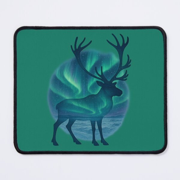 Item preview, Caribou Silhouette with Northern Lights designed and sold by ChirpInc.