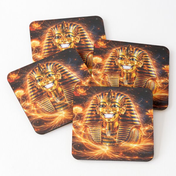 Item preview, King Tutankhamun with Fiery Lotus Glow | Ancient Egypt Art designed and sold by GulfSignature.