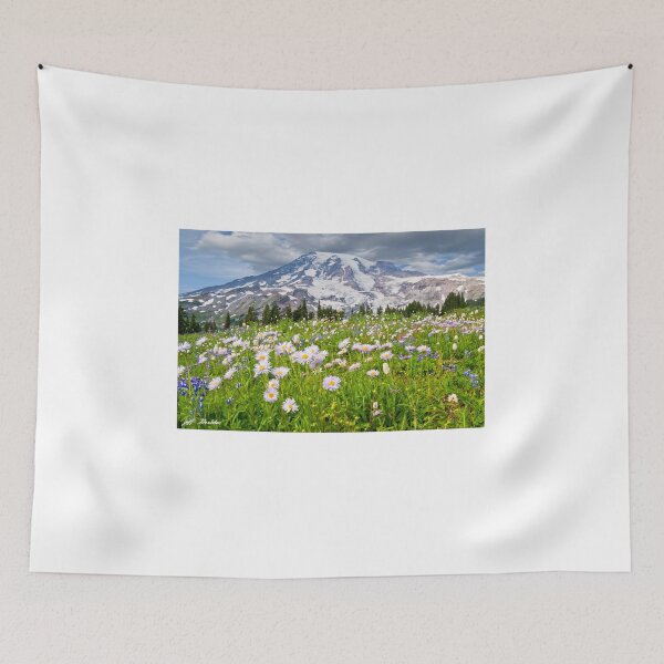 Item preview, Mount Rainier and a Meadow of Aster designed and sold by Jeff Goulden Photography.