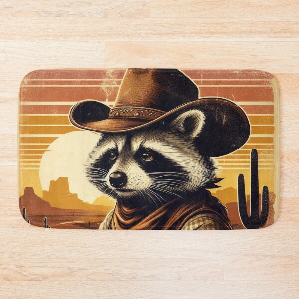 Item preview, Cowboy Raccoon – Desert Sunset Western Art designed and sold by Dogandesighn.