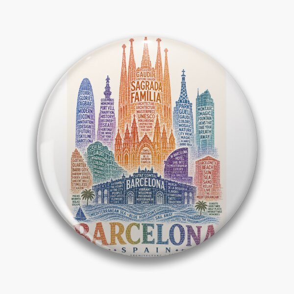 Item preview, Barcelona Spain Sagrada Familia Gaudi Mediterranean Skyline designed and sold by Places On Earth.