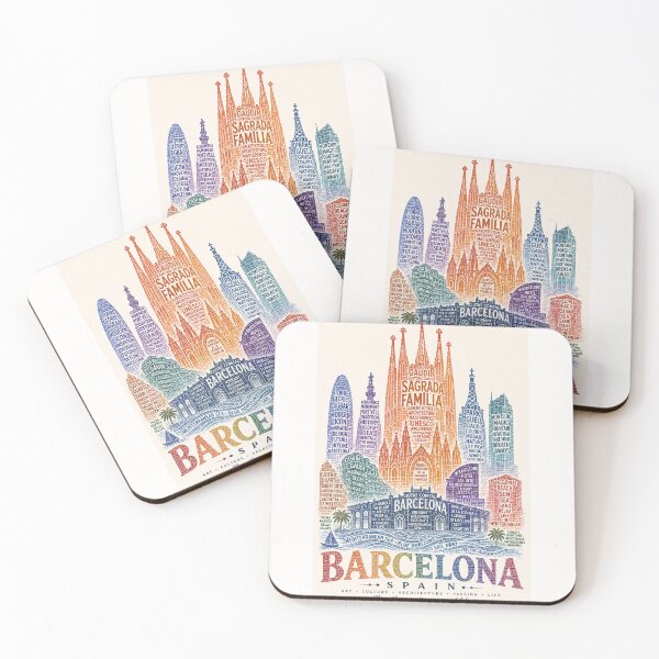 Item preview, Barcelona Spain Sagrada Familia Gaudi Mediterranean Skyline designed and sold by Places On Earth.