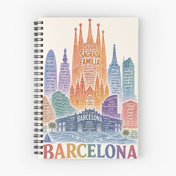 Item preview, Barcelona Spain Sagrada Familia Gaudi Mediterranean Skyline designed and sold by Places On Earth.