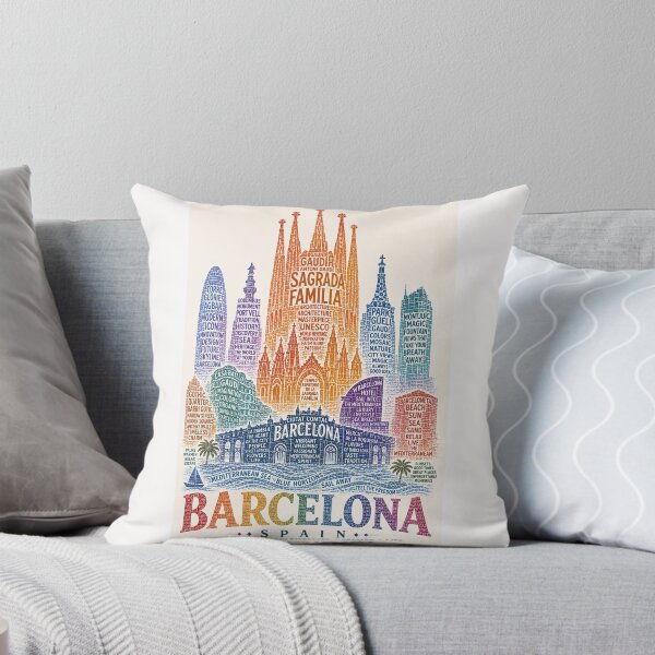 Item preview, Barcelona Spain Sagrada Familia Gaudi Mediterranean Skyline designed and sold by Places On Earth.