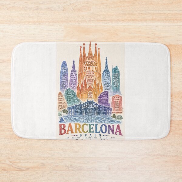 Item preview, Barcelona Spain Sagrada Familia Gaudi Mediterranean Skyline designed and sold by Places On Earth.