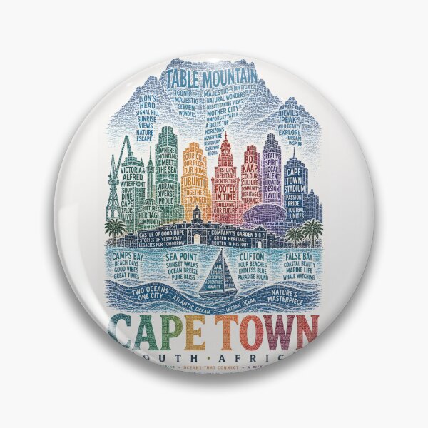Item preview, Cape Town South Africa Table Mountain Bo Kaap Camps Bay Atlantic Ocean Skyline designed and sold by Places On Earth.