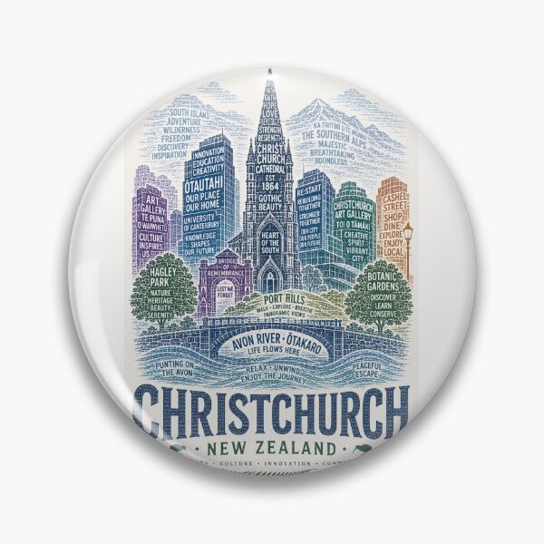 Item preview, Christchurch New Zealand Avon River South Island Cathedral Square Heritage designed and sold by Places On Earth.