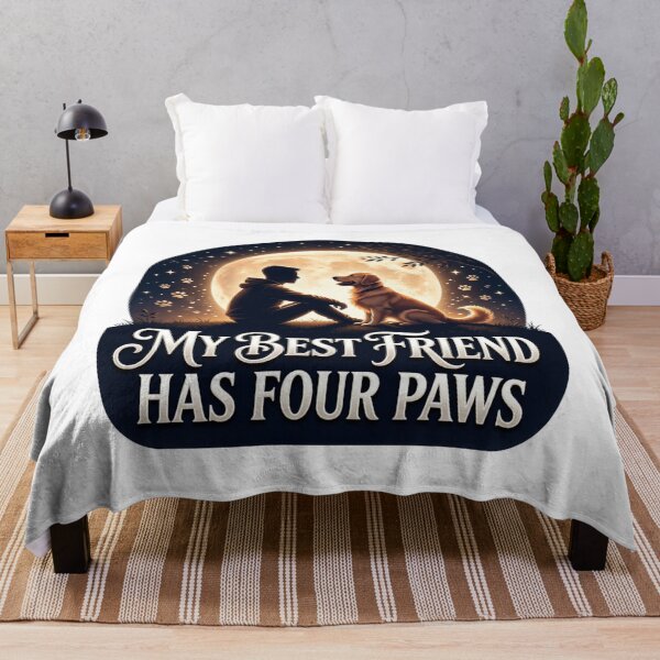 Item preview, My Best Friend Has Four Paws Dog Quote designed and sold by pradeepvisuals.