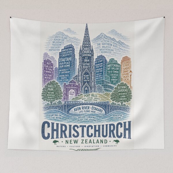 Item preview, Christchurch New Zealand Avon River South Island Cathedral Square Heritage designed and sold by Places On Earth.