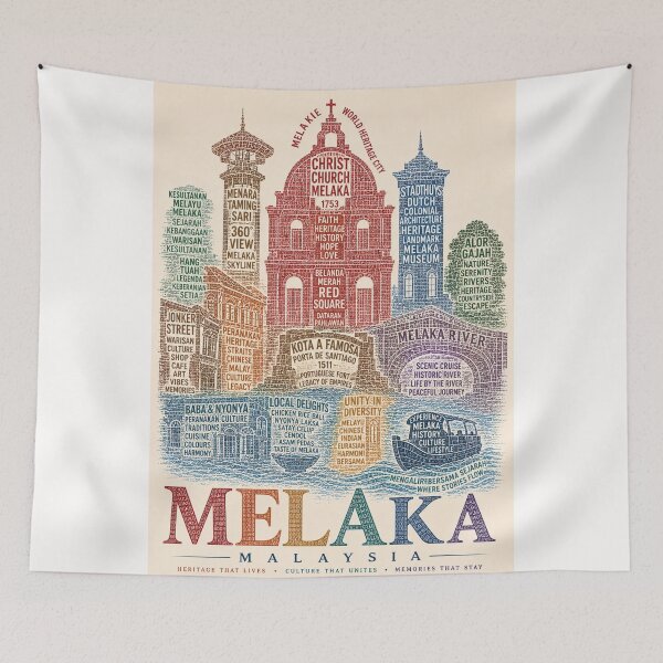 Item preview, Melaka Malaysia Jonker Street Christ Church A Famosa Heritage City designed and sold by Places On Earth.