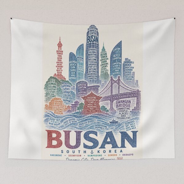 Item preview, Busan South Korea Haeundae Gwangalli Centum City Coastal Skyline designed and sold by Places On Earth.