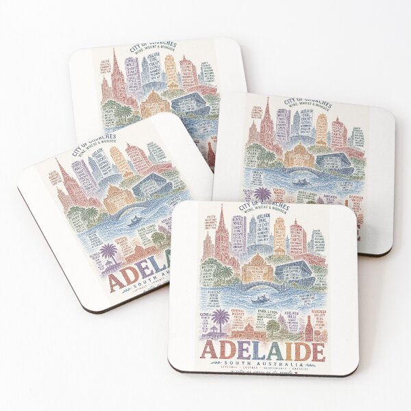 Item preview, Adelaide South Australia Barossa Valley Glenelg Torrens River Landmarks designed and sold by Places On Earth.