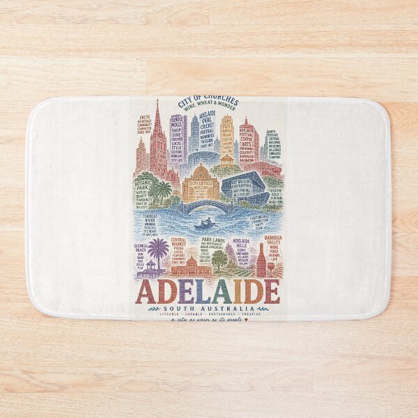 Item preview, Adelaide South Australia Barossa Valley Glenelg Torrens River Landmarks designed and sold by Places On Earth.