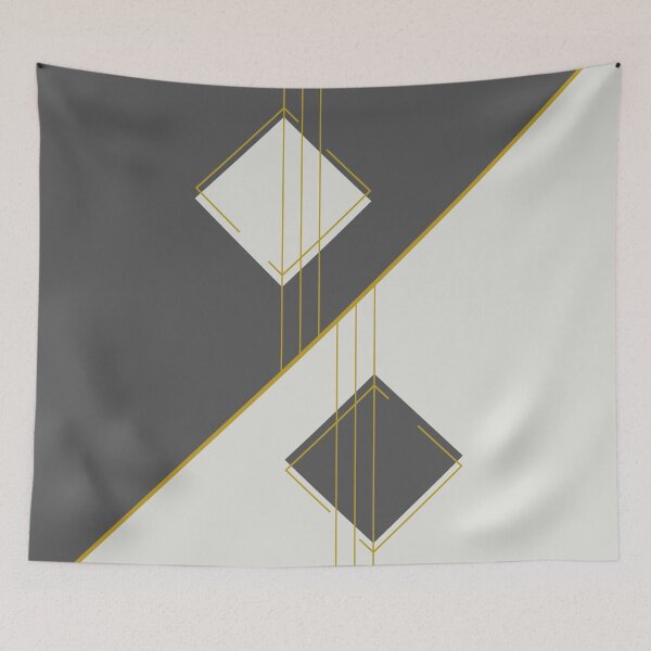 Item preview, The Divergence - Charcoal and Gold Minimalist Geometric designed and sold by artdocaj.