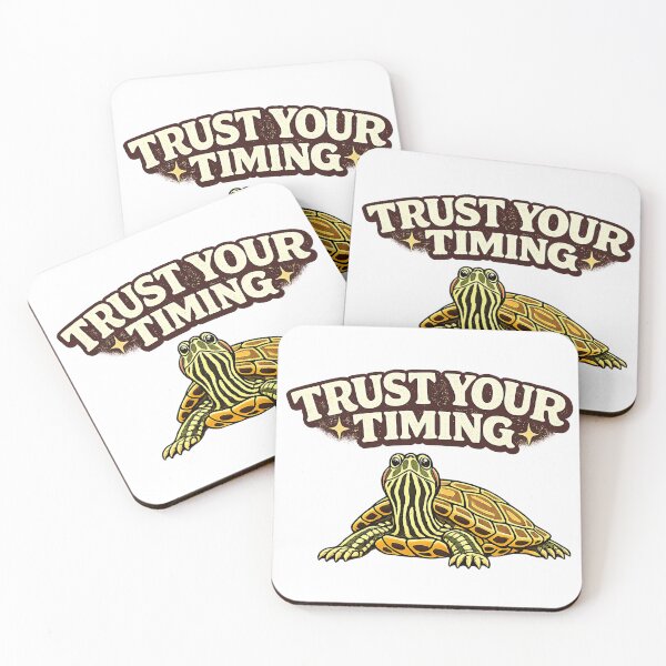 Item preview, Trust Your Timing Retro Turtle designed and sold by NatureStyle555.