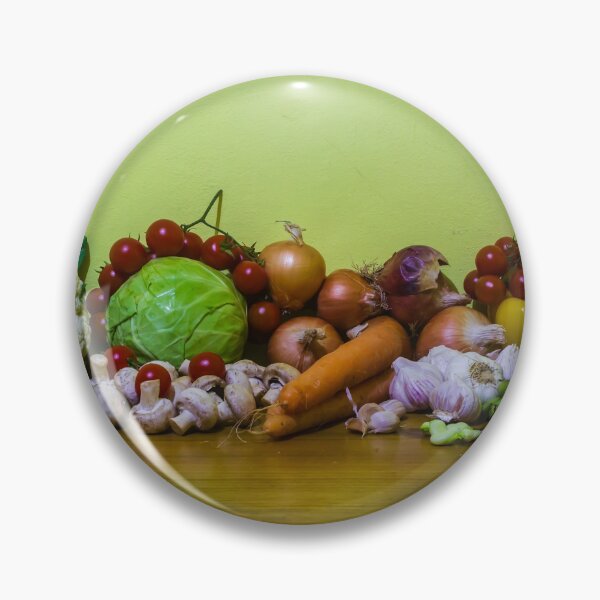 Item preview, Fresh Assortment Of Vegetables On Wooden Table With Cauliflower, Cabbage And Tomatoes designed and sold by Nmallia.