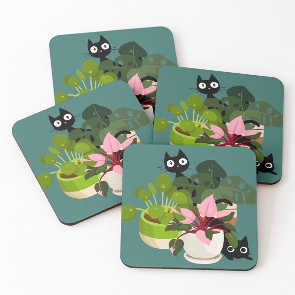 Item preview, Hide and seek cats in houseplants designed and sold by InkRiot Studios.