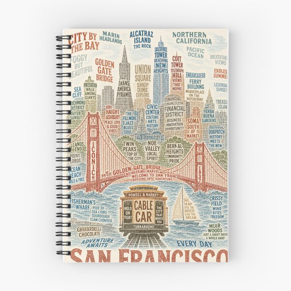 Item preview, San Francisco California Golden Gate Bridge Cable Car and Alcatraz Skyline designed and sold by Places On Earth.