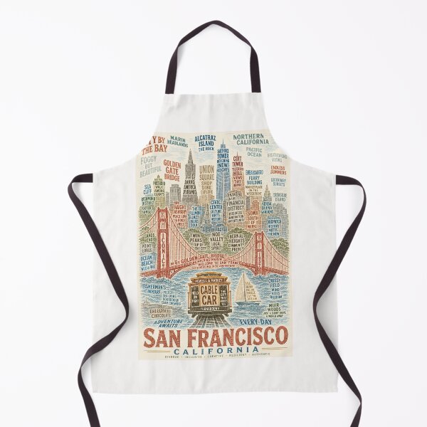Item preview, San Francisco California Golden Gate Bridge Cable Car and Alcatraz Skyline designed and sold by Places On Earth.