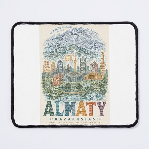 Item preview, Almaty Kazakhstan Zailiyskiy Alatau Medeu and Kok Tobe Skyline designed and sold by Places On Earth.
