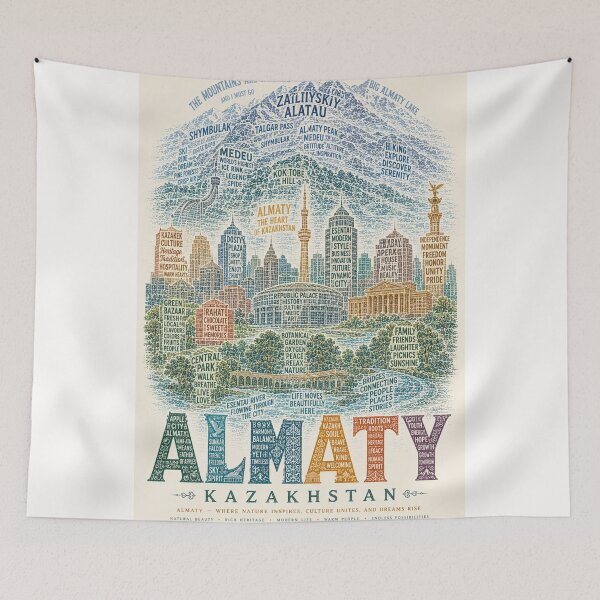 Item preview, Almaty Kazakhstan Zailiyskiy Alatau Medeu and Kok Tobe Skyline designed and sold by Places On Earth.