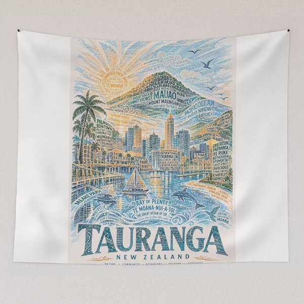 Item preview, Tauranga New Zealand Mauao Bay of Plenty and Papamoa Beaches designed and sold by Places On Earth.