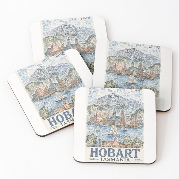 Item preview, Hobart Tasmania Kunanyi Mount Wellington and Salamanca Waterfront designed and sold by Places On Earth.