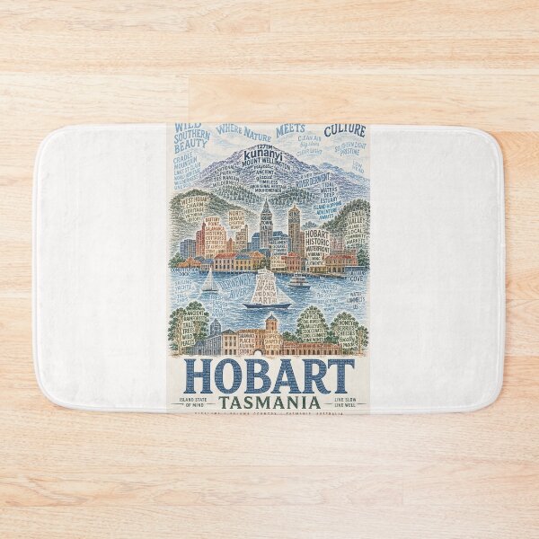 Item preview, Hobart Tasmania Kunanyi Mount Wellington and Salamanca Waterfront designed and sold by Places On Earth.