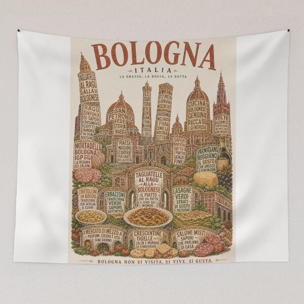 Item preview, Bologna Italia Piazza Maggiore and Tagliatelle al Ragù Traditions designed and sold by Places On Earth.