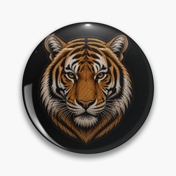 Item preview, Minimal Tiger Embroidery Patch | Luxury Satin Stitch Tiger Design designed and sold by ColorSplash123.