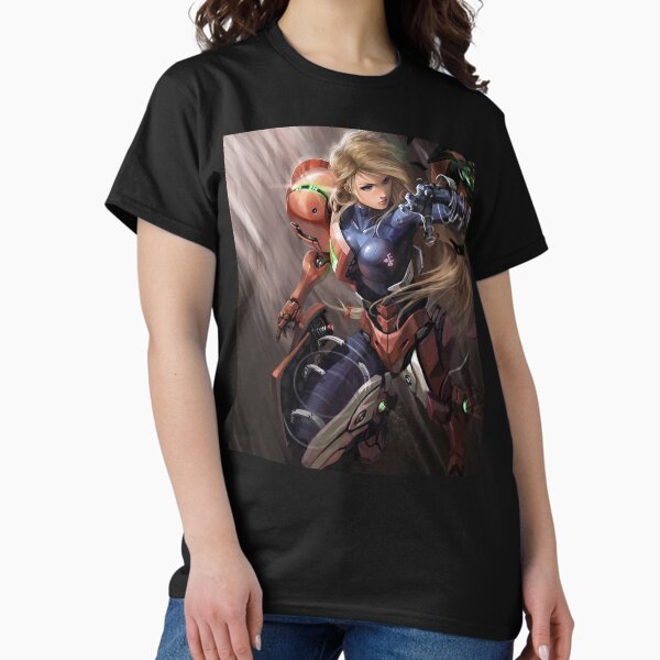 Vista previa del artículo con la obra «Zero Suit Samus Fuera del traje Varia», diseñado y vendido por KrowsDigital.