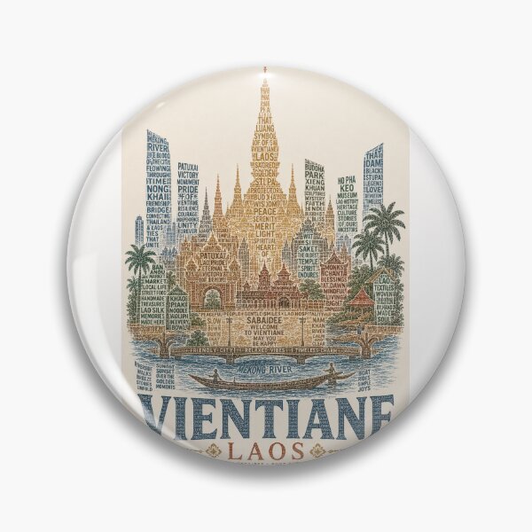 Item preview, Vientiane Laos Pha That Luang and Mekong River Heritage designed and sold by Places On Earth.