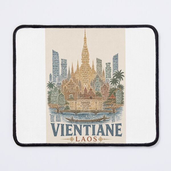 Item preview, Vientiane Laos Pha That Luang and Mekong River Heritage designed and sold by Places On Earth.