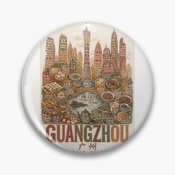 Item preview, Guangzhou China Canton Tower Dim Sum and Pearl River Skyline designed and sold by Places On Earth.