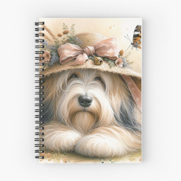 Item preview, Bearded Collie with Floral Hat and Butterfly designed and sold by Wags & Tails.