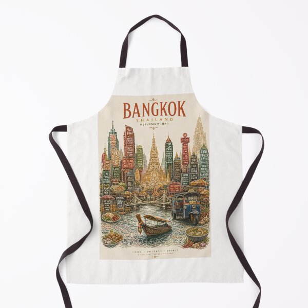 Item preview, Bangkok Thailand Wat Arun Chao Phraya River Pad Thai Street Food Skyline designed and sold by Places On Earth.