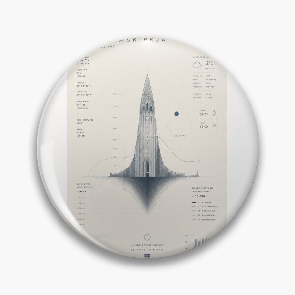 Item preview, Hallgrímskirkja Reykjavík Iceland Coordinates Nordic Architecture Landmark designed and sold by Places On Earth.