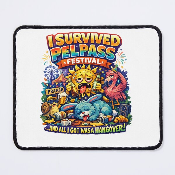 Item preview, I Survived Pelpass Festival France Funny Hangover T-Shirt | Festival Party Graphic Tee | Colorful Music Festival Art designed and sold by Sushikidsntod.