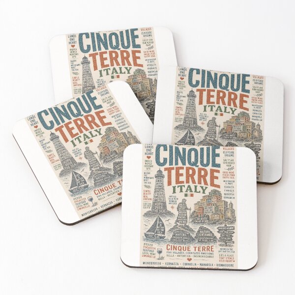 Item preview, Cinque Terre Italy Monterosso Vernazza Manarola Ligurian Coast designed and sold by Places On Earth.