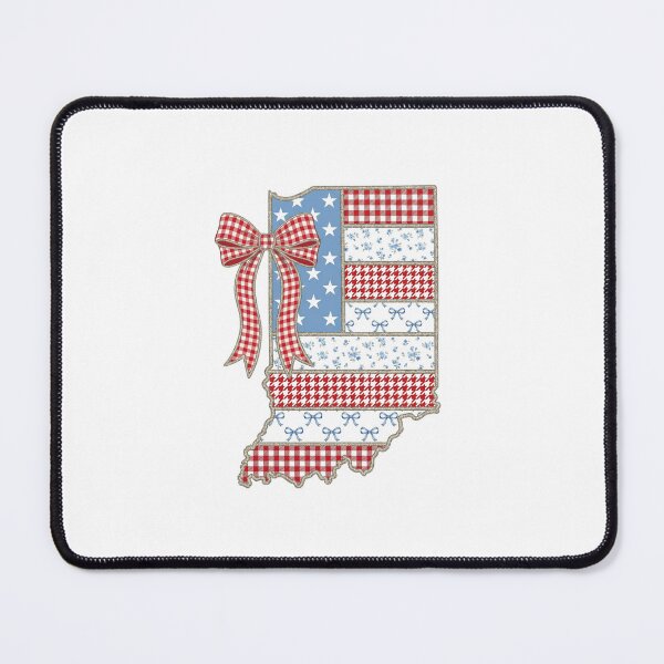 Item preview, Cute Patriotic Indiana Map with Red Gingham Bow designed and sold by Paper Drip.