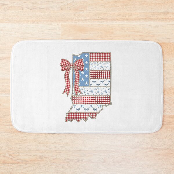 Item preview, Cute Patriotic Indiana Map with Red Gingham Bow designed and sold by Paper Drip.