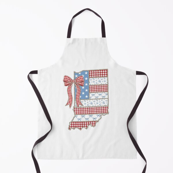 Item preview, Cute Patriotic Indiana Map with Red Gingham Bow designed and sold by Paper Drip.