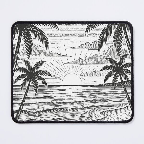 Item preview, 90s Retro Beach Dream – Black & White Tropical Sunset Palms designed and sold by EdgeStore.