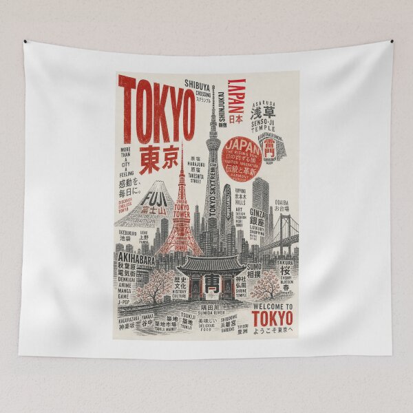 Item preview, Tokyo Japan Shibuya Asakusa Tokyo Skytree Senso-ji Skyline designed and sold by Aryabek.