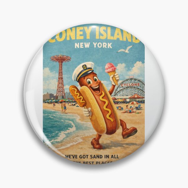 Item preview, Coney Island New York Boardwalk Hot Dog and Cyclone Summer Fun designed and sold by Aryabek.