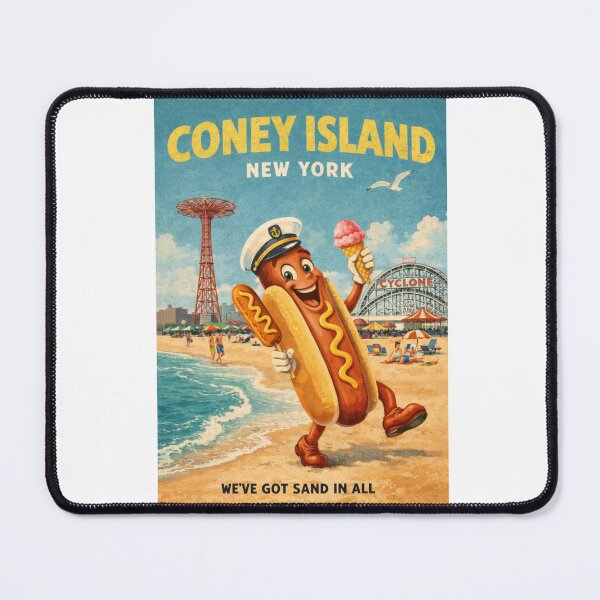 Item preview, Coney Island New York Boardwalk Hot Dog and Cyclone Summer Fun designed and sold by Aryabek.